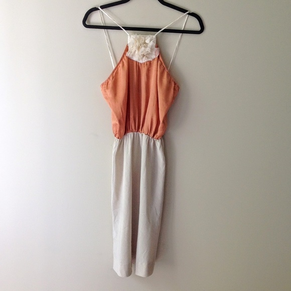 Lia Kes NY | Sexy Silk Peach & Cream Slip Dress - Picture 6 of 8
